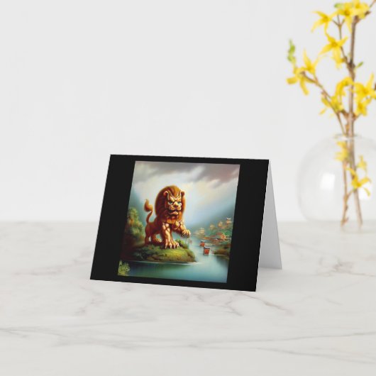 中国の獅子(35) カード (黄色い花)