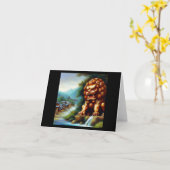 中国の獅子(36) カード (黄色い花)