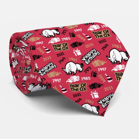 中国の生まれ – 年の雄牛 ネクタイ (ロール)