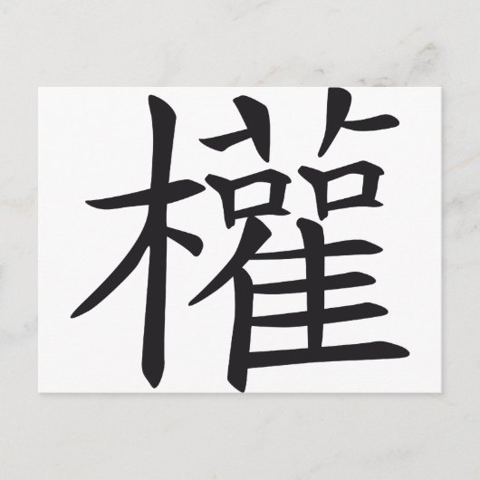 中国の看板 パワー ポストカード (正面)