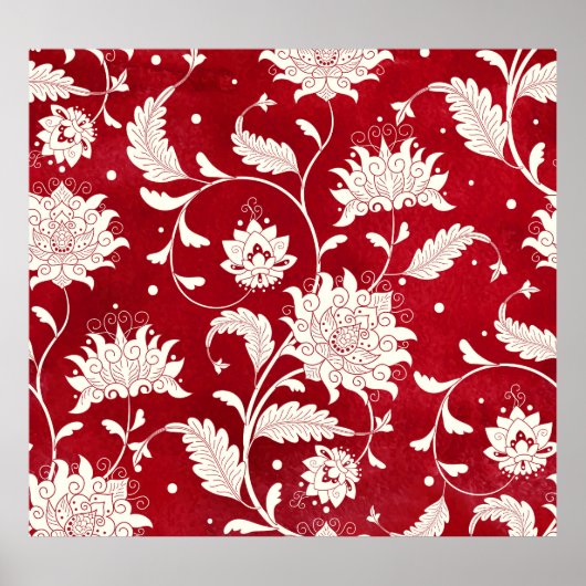 中国の磁器の模倣：フローラ絵を描の ポスター (正面)