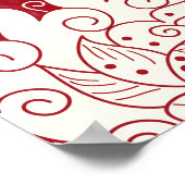 中国の磁器の模倣：フローラ絵を描の ポスター (角)