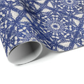 中国の磁器：青い水彩フローラ ラッピングペーパー (ロールコーナー)