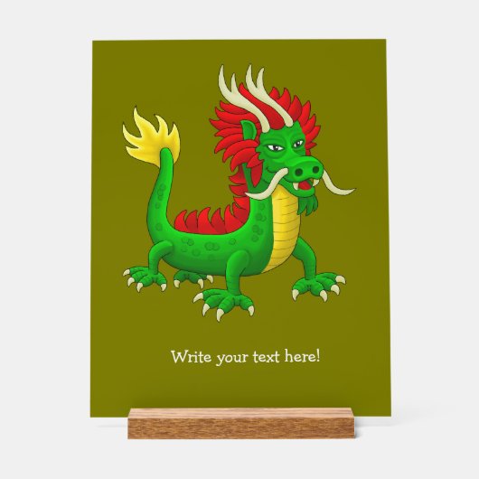 中国の神話のドラゴン アクリルサイン (正面)