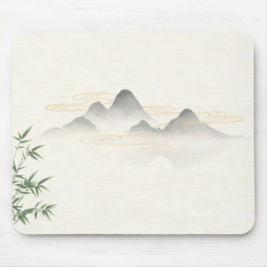中国の禅画インク山竹ネズミパッド、ミニマル マウスパッド (正面)