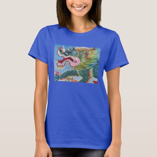 中国の福犬 / 獅子守り壁画 Tシャツ (正面)