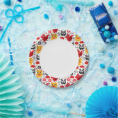 中国の福猫、竜、パンダ ペーパープレート (パーティー)