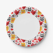 中国の福猫、竜、パンダ ペーパープレート (正面)