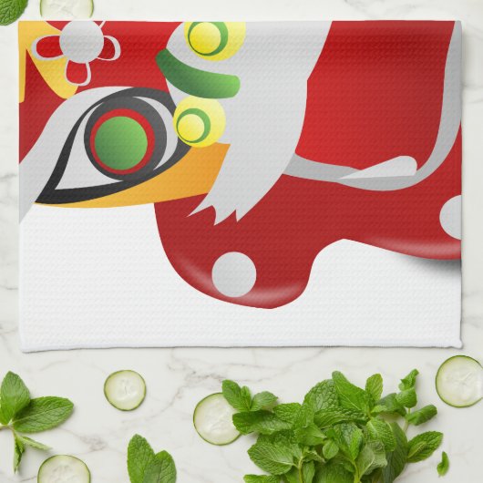 中国の竜 キッチンタオル (折り畳み)