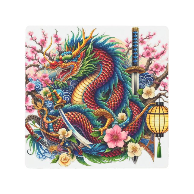 中国の竜 メタルプリント (正面)