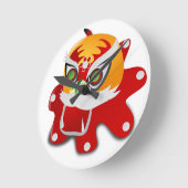 中国の竜 ラウンド壁時計 (傾斜)