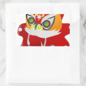 中国の竜 長方形シール (バッグ)