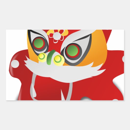 中国の竜 長方形シール (正面)