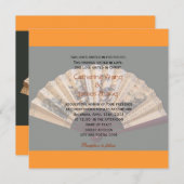 中国の竹とシルクの扇形のクリスチャン結婚式 招待状 (正面/裏面)