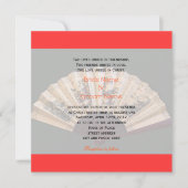 中国の竹と絹のファンのクリスチャン結婚ズ 招待状 (正面)