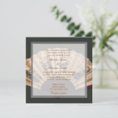 中国の竹と絹のファンのクリスチャン結婚ズ 招待状 (スタンド正面)