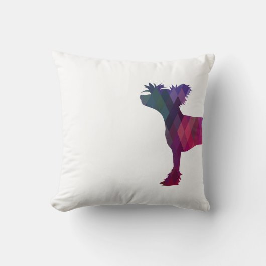 中国の紋付き幾何学模様シルエット クッション (正面)