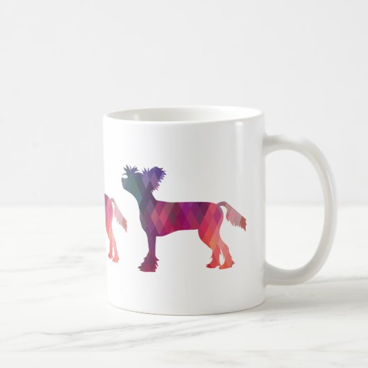 中国の紋付き幾何学模様シルエット コーヒーマグカップ (右)