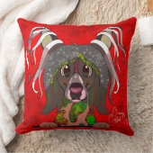 中国の紋付き犬の手絵を描装飾用クッション クッション (ブランケット)