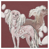 中国の紋付き犬の織物 ファブリック (クローズアップ)