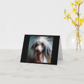 中国の紋付き犬 カード (黄色い花)