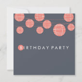 中国の紙のランタン　スウィート16の招待状 招待状 (裏面)