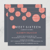 中国の紙ランタンSweet sixteen招待状 招待状 (正面/裏面)