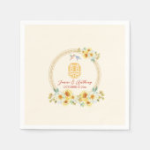 中国の結婚のフローラエレガント スタンダードカクテルナプキン (正面)