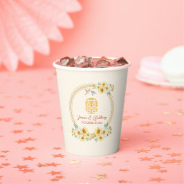 中国の結婚のフローラエレガント 紙コップ