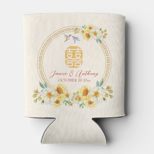 中国の結婚のフローラエレガント 缶クーラー (裏面)