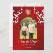 中国の結婚のDouble Happiness Photo セーブザデート (正面)