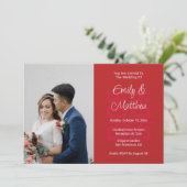 中国の結婚カップル写真 愛の結び目 ダブル喜 招待状 (スタンド正面)