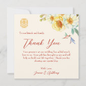 中国の結婚フローラエレガント サンキューカード (正面)