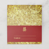 中国の結婚二重ハートフォーマル赤 プレイスカード (外部開封)