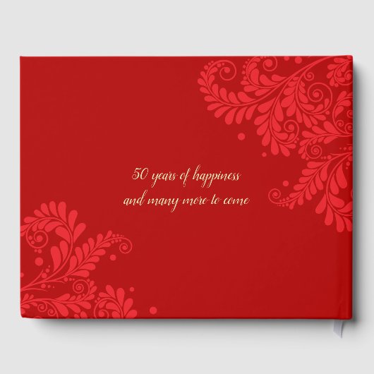 中国の結婚周年記念ゲストブック(RED) ゲストブック (裏面)