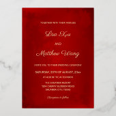 中国の結婚夫妻の 箔招待状 (裏面)