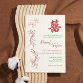 中国の結婚式の招待状 コイ 二か国語併記 招待状