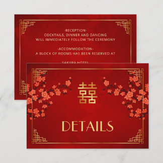 中国の結婚式の詳細  エンクロージャーカード