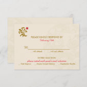 中国の結婚式招待状- RSVP (正面/裏面)
