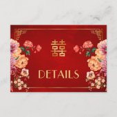 中国の結婚式詳細同封カード エンクロージャーカード (正面)