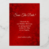 中国の結婚式 サクラのSave The Date 箔招待状 (裏面)