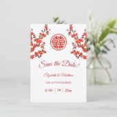 中国の結婚式 ダブルハピネス 桜 セーブザデート (スタンド正面)