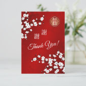 中国の結婚式 桜 サンキューカード (スタンド正面)