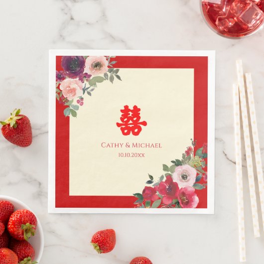 中国の結婚式 赤い庭の花 ダブルハピネス (インサイチュ)