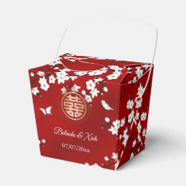 中国の結婚式 赤 白 金 ありがとう  フェイバーボックス