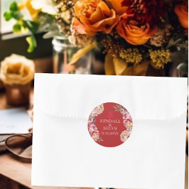 中国の結婚赤牡丹 ラウンドシール