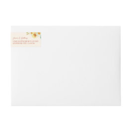 中国の結婚黄フローラ差出人住所 ラップアラウンドラベル