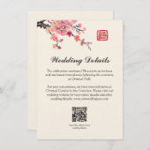 中国の絵を描の花結婚詳細 エンクロージャーカード (正面/裏面)