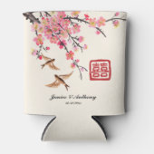 中国の絵を描の花結婚鳥 缶クーラー (正面)