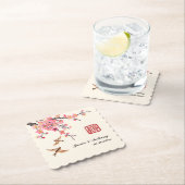 中国の絵を描フローラ結婚鳥 ペーパーコースター (インサイチュ)